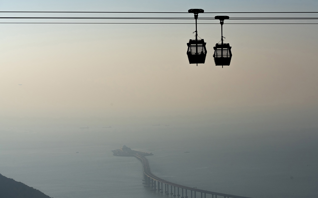 The Ngong Ping cable car in Hong Kong offers riders views of the stretch of the South China Sea. Somewhere along its coastline the 16th-century settlement of Tamão is said to be buried.