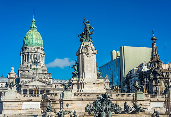 The Congressional Plaza is a popular public park that faces the Argentine Congress in Buenos Aires.