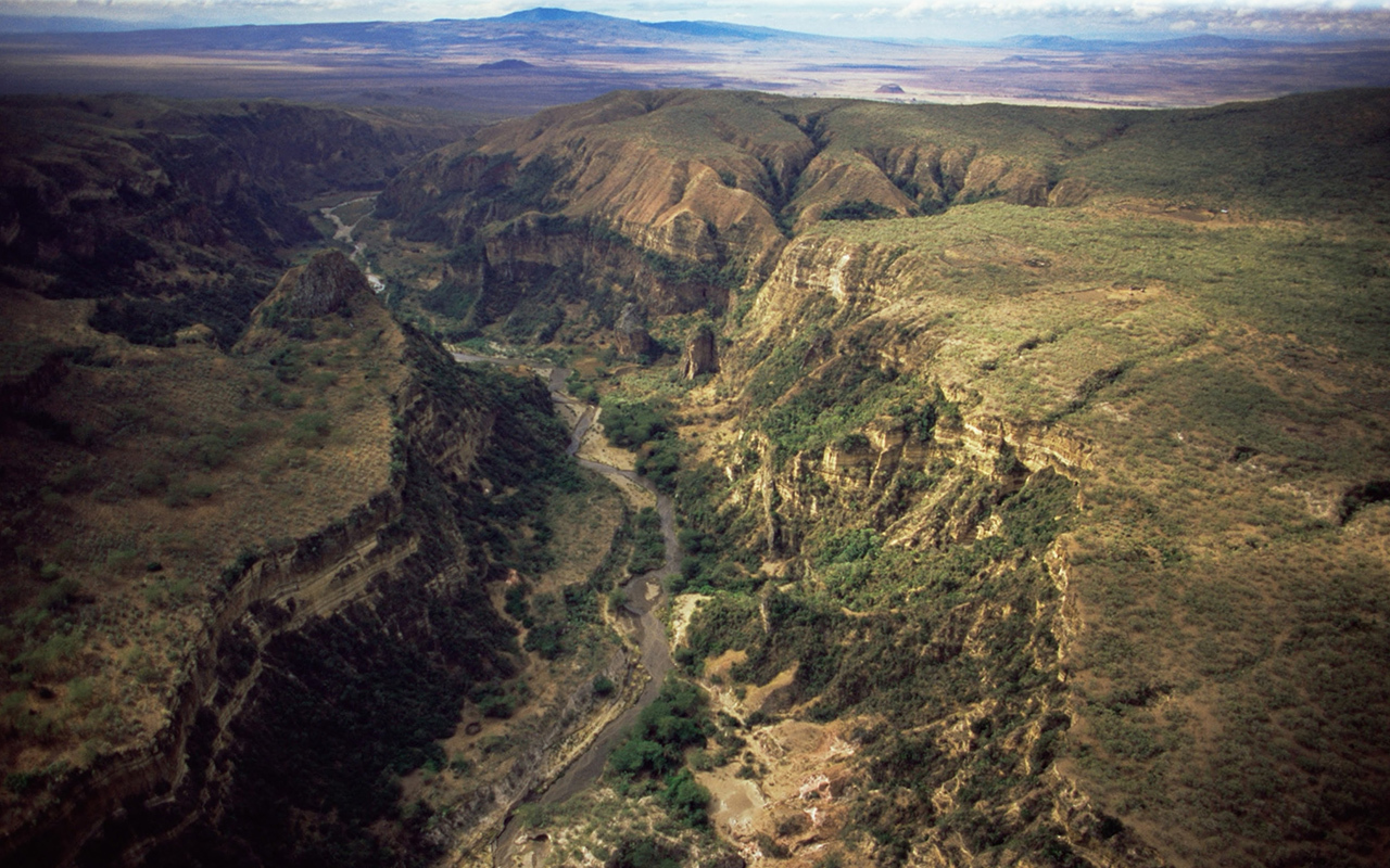 Hiking trails wind around the staggering Ol Njorowa Gorge in Hell’s Gate National Park in Kenya.