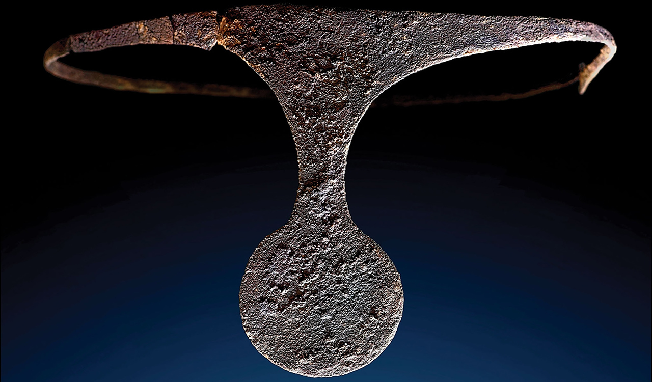 This silver diadem still adorned the skull of a woman when her 3,700-year-old grave was discovered at the site of La Almoloya in southeastern Spain.