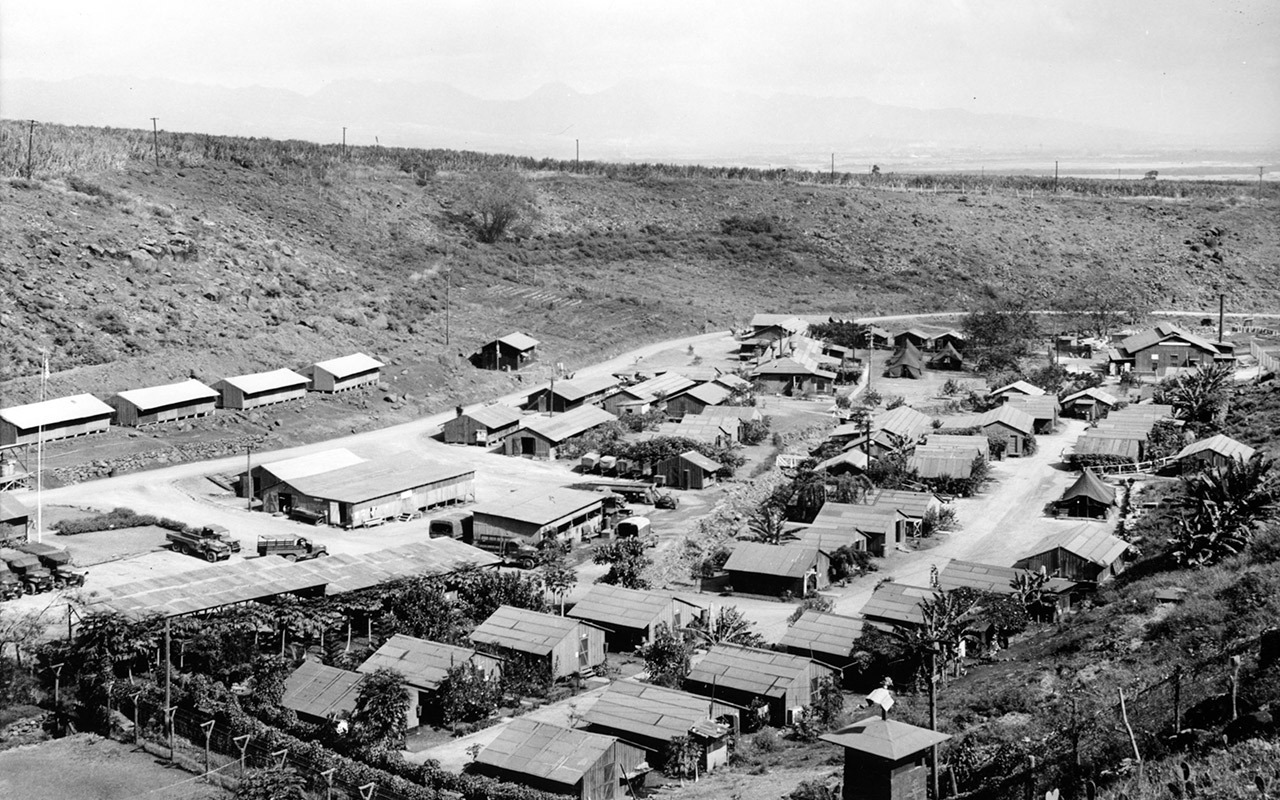 The Honouliuli Internment and POW Camp on the Hawaiian island of Oahu is pictured during World War II. Japanese Americans were wrongly imprisoned here during the early 1940s, and it’s one of multiple nearly forgotten sites around the islands related to this shameful, racist era in United States history.