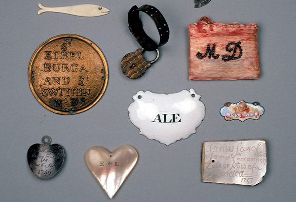 London's Foundling Museum preserves "tokens" left by parents who gave up their children due to poverty or the social stigma of illegitimacy.