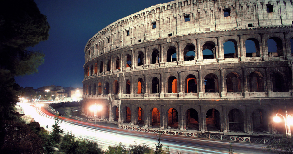 The Colosseum at night