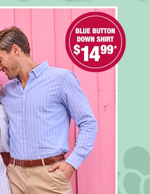 Blue button down shirt $14.99*