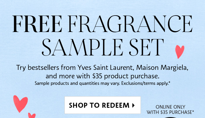 Free Fragrance Sample Set**