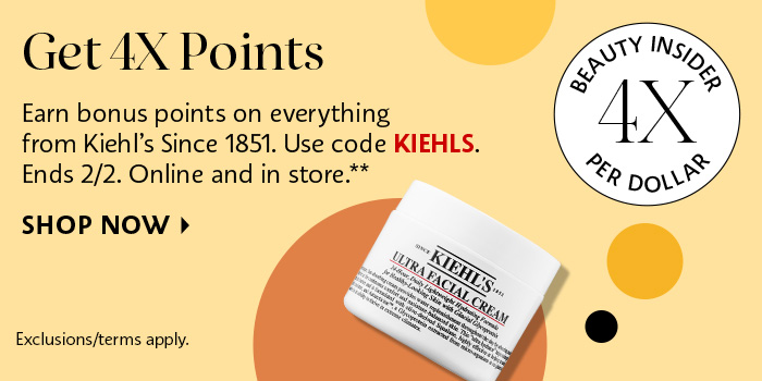 get 4x points on Kiehls