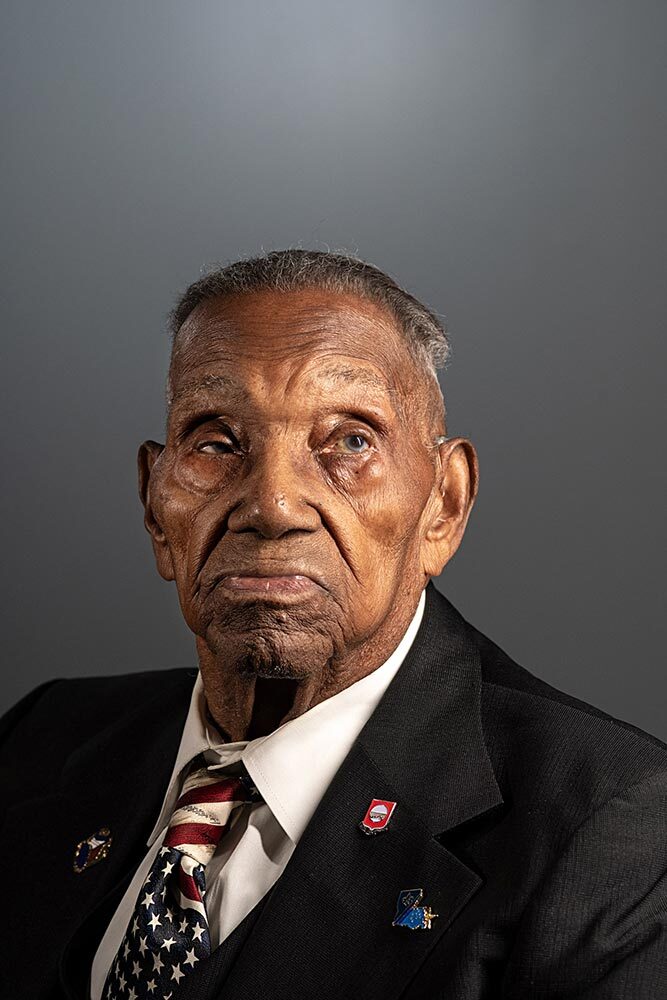 A portrait of the late WWII veteran Lawrence Brooks