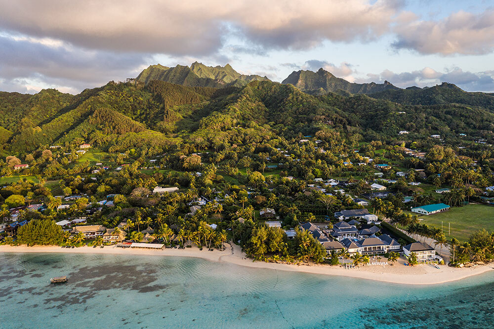 A picture a beach and mountains