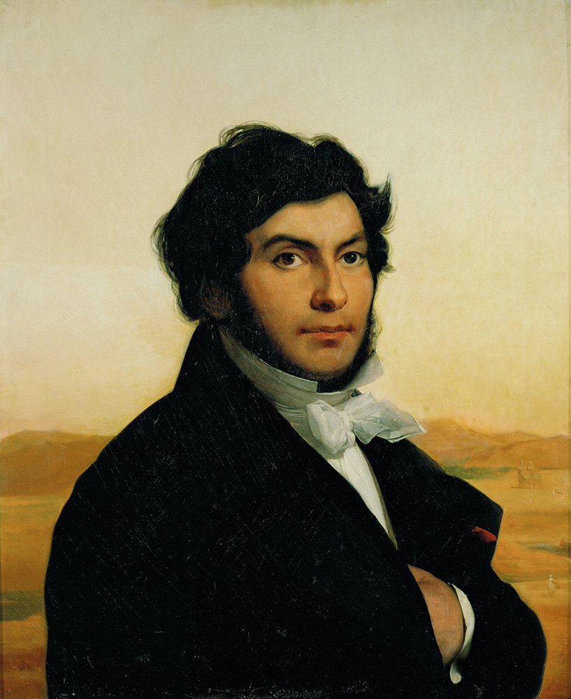 J.-F. Champollion is portrayed in an 1831 painting by Léon Cagniet the year before his death.