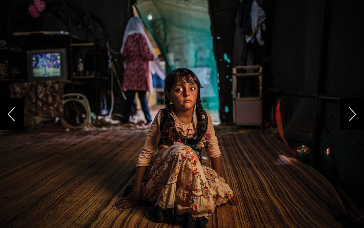 A seven-year-old Syrian refugee in a Jordanian refugee camp 