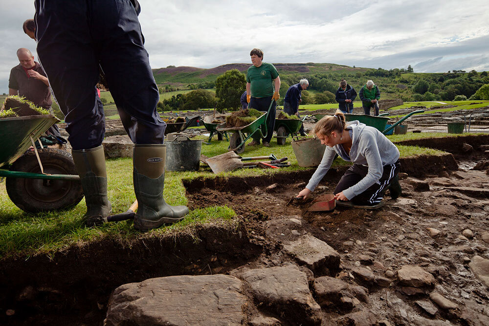 an archeologist excavation