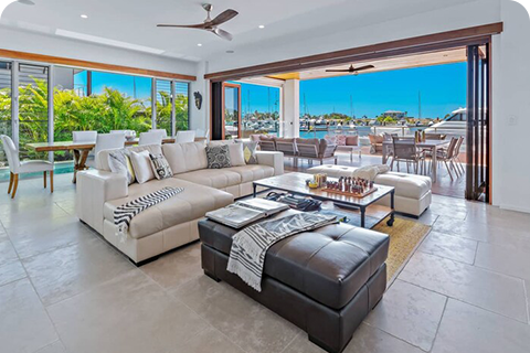 Relax in the breezy, open spaces of a private home in Whitsundays, Australia.