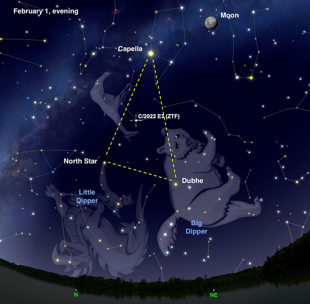 An illustration of comet ZTF