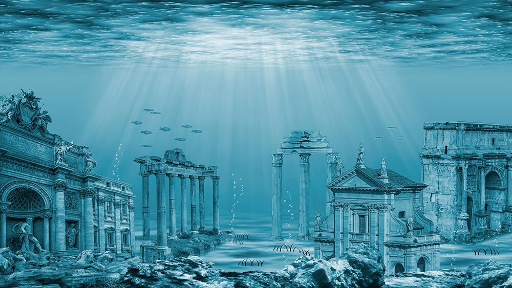 ​Illustration of the underwater ruins of Atlantis.