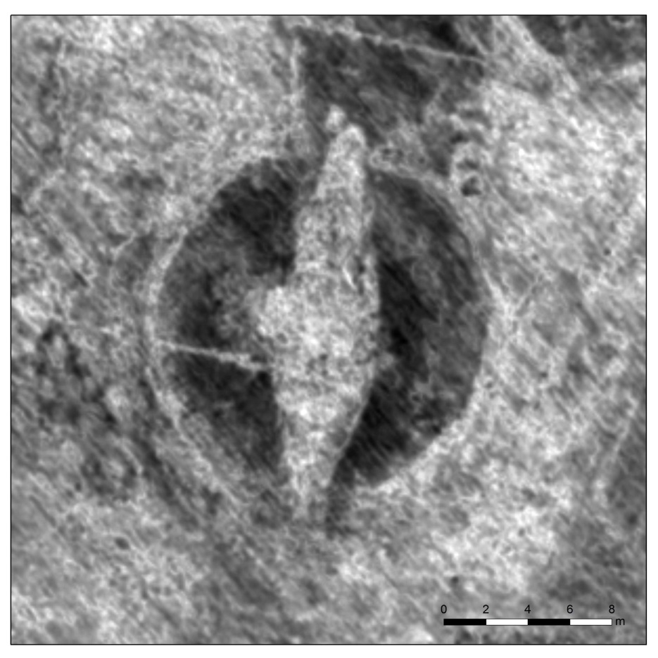 The ghostly outline of the 1,200-year-old Viking ship burial was revealed by ground-penetrating radar in 2018.