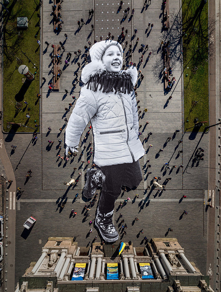 An outsized portrait of a 5-year-old girl