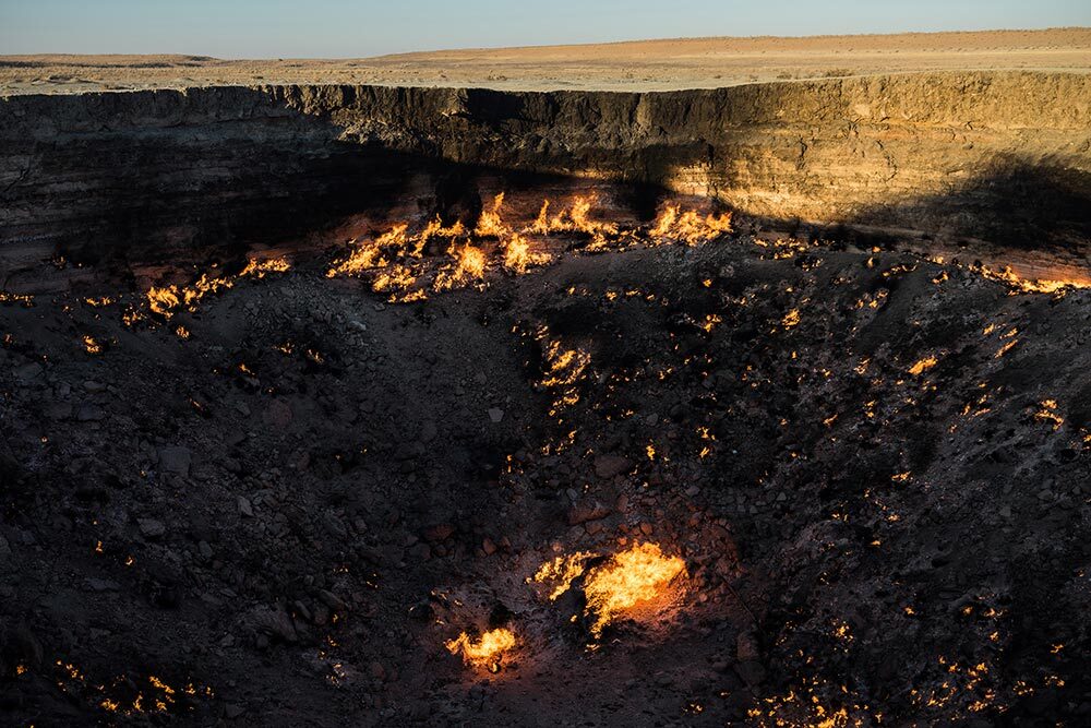 The "gate to hell" gas crater looks otherworldly