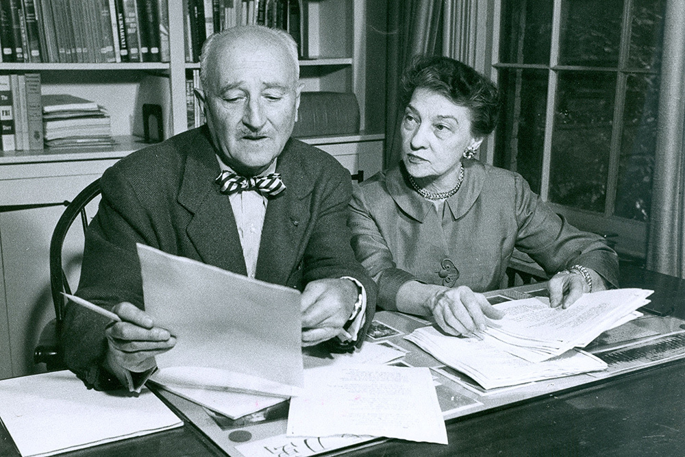 William F. Friedman and Elizabeth S. Friedman in their library study.