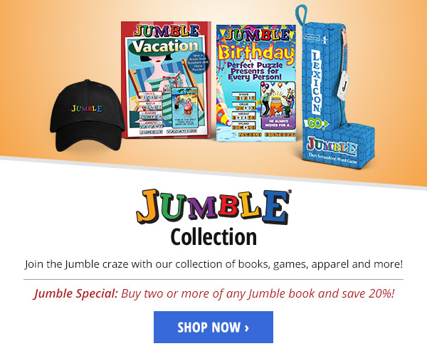 Get 20% OFF 2 or More Jumble Puzzle Books + More Jumble Gear