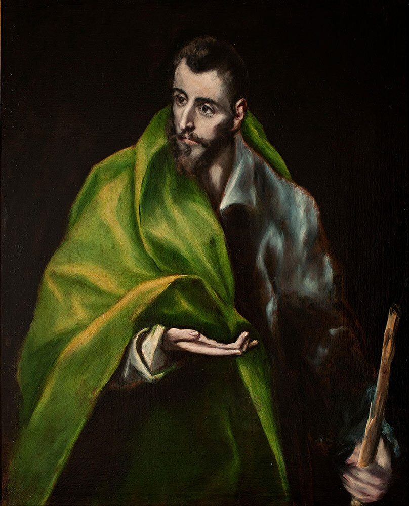 The existence of James, Jesus' elder brother (shown here in a painting by El Greco), is supported by historical evidence—but contradicts the idea of a "Virgin Birth."