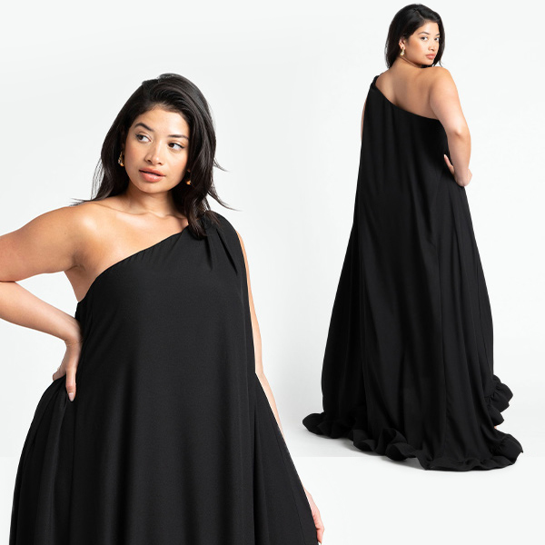 Black ruffle gown