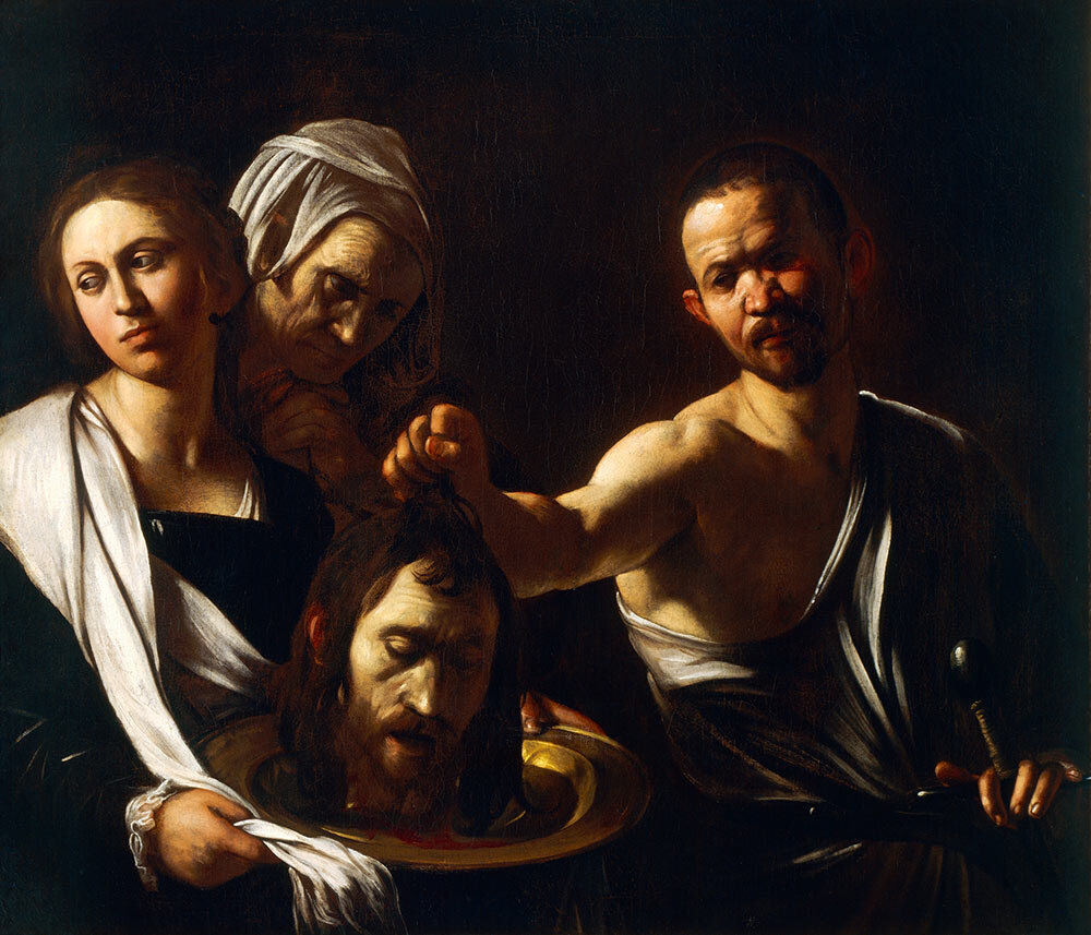 Salome receives the head of John the Baptist in this early 17th century painting by Michelangelo Merisi da Caravaggio. In the Bible, Herod Antipas ordered the Christian preacher beheaded for criticizing his marriage to Salome's mother. The whereabouts of his skull remain a mystery.