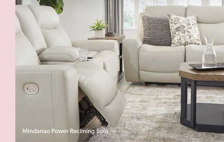 Featured Mindanao Power Reclining Sofa. Click to Shop Now.