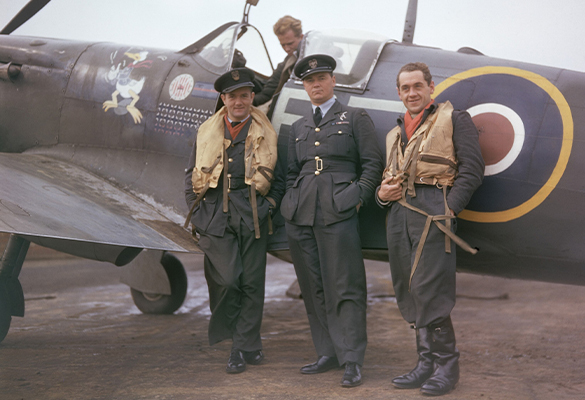 After he escaped to England, Polish flying ace Jan Zumbach (left) became a member of the Royal Air Force's No. 303 (Polish) Squadron, the most successful squadron in the Battle of Britain.