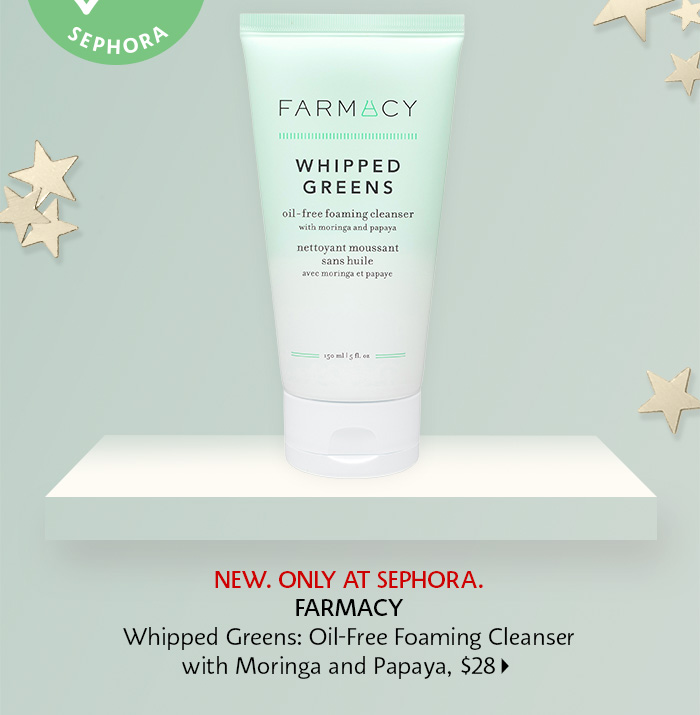 Farmacy Whipped Greens: oil-free foaming cleanser with moringa and papaya