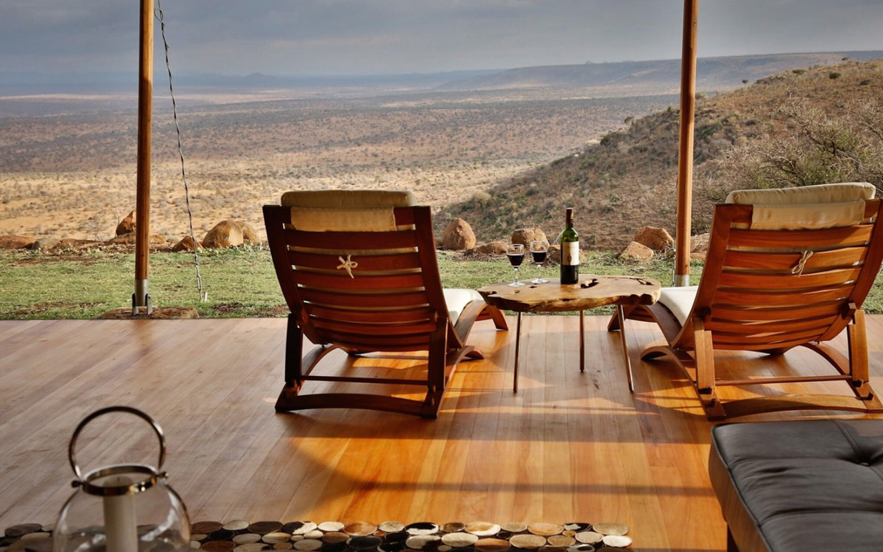 Lodges such as Elewana Loisaba Tented Camp provide immersive safari experiences that don't skimp on luxurious amenities.