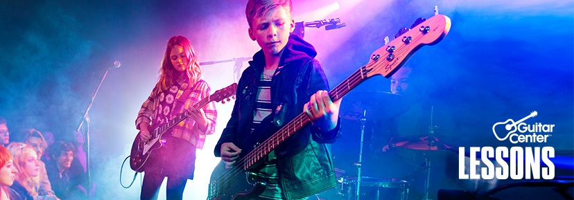 Take the first step with a free group guitar lesson in rock, country, or blues. 