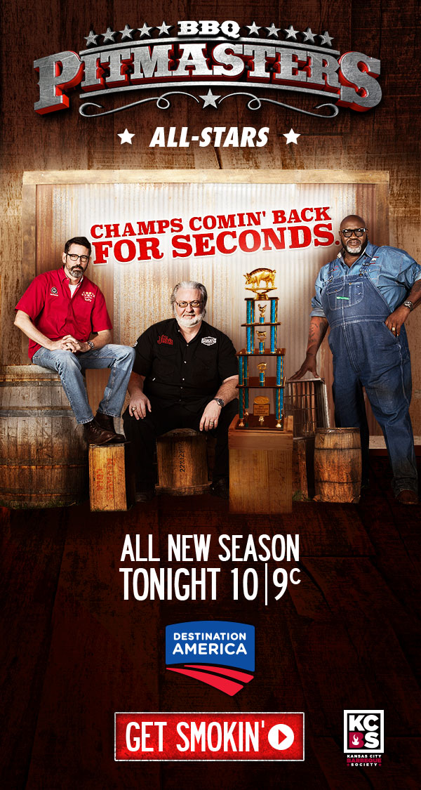 BBQ Pitmasters All-Stars. Champs comin' back for seconds. All New Season Tonight at 10/9c on Destination America. Get Smokin'.