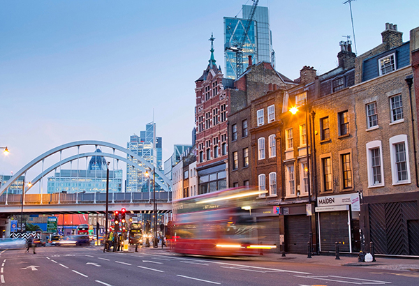 The A10, a road with Roman origins, passes through the Shoreditch district of London’s East End, where it’s known as Shoreditch High Street.