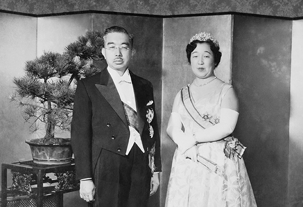 Japanese Emperor Hirohito poses with his wife, Empress Nagako. After World War II, the United States forced Hirohito, in whose name Japan had fought the Allies, to renounce any connection to divinity.