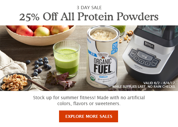 On Sale: 25% Off All Protein Powders