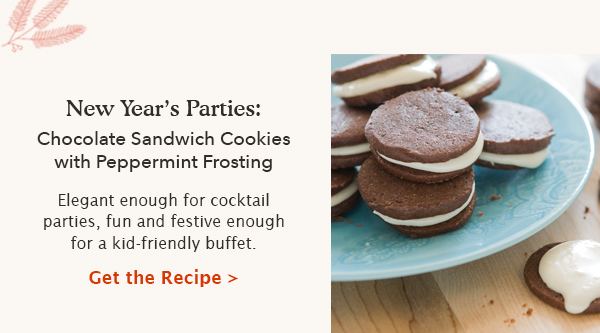 New Year's Parties: Chocolate Sandwich Cookies with Peppermint Frosting