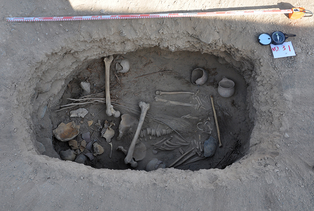 skeleton and funeral objects