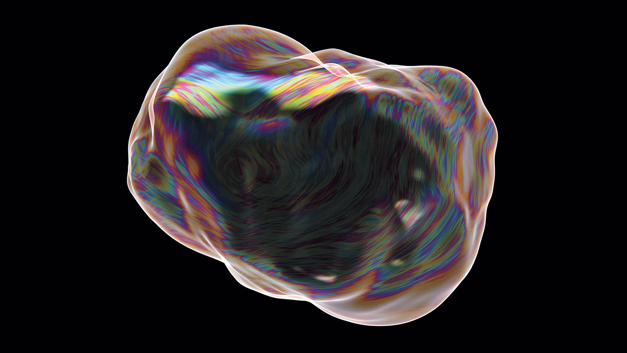 Abstract rainbow colored bubble