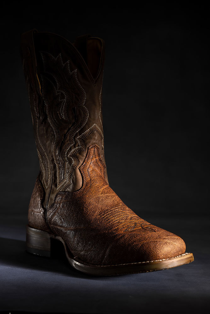 A picture of leather cowboy boots