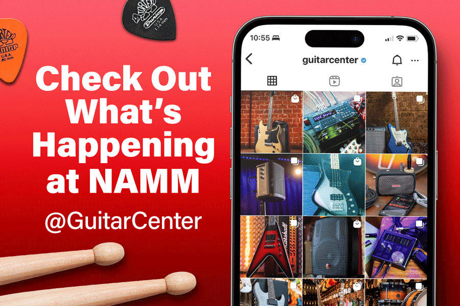 Happening now at NAMM Guitar Center