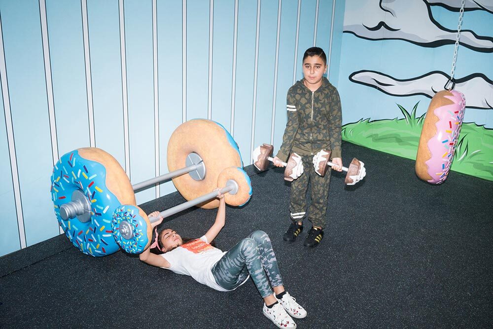 Posing in a La-La Land pop-up. Los Angeles is the donut capital of the U.S.