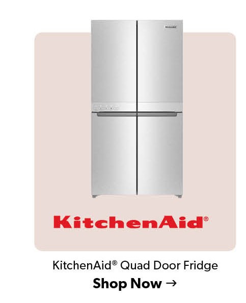 KitchenAid Quad Door Fridge. Click to shop.