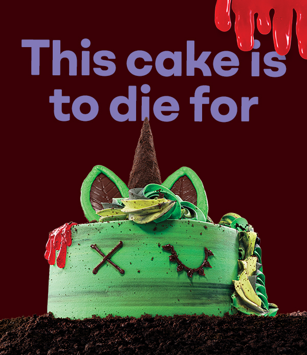 Zombie Unicorn Cake "This cake is to die for"