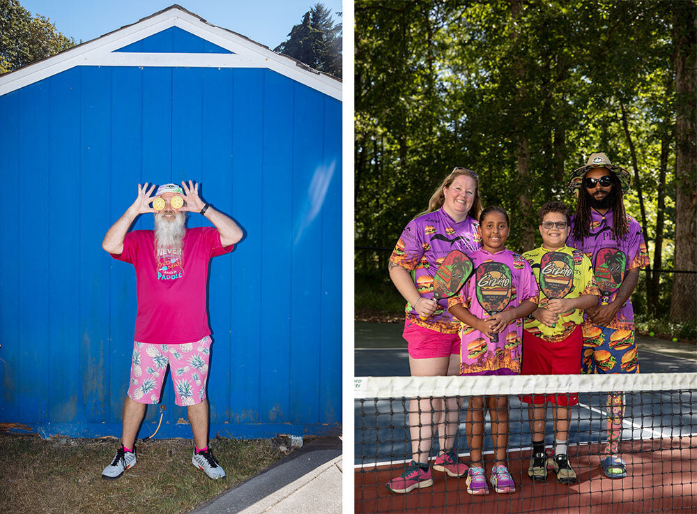 Colorful portraits of pickleball players