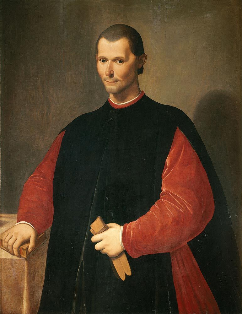 Santi di Tito’s portrait of Machiavelli was painted after the author’s death and hangs in the Palazzo Vecchio in Florence.