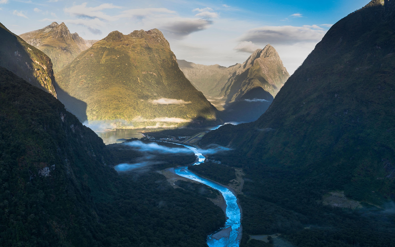 The geologic wonderland of New Zealand, including Fiordland National Park shown here, is just a fraction of the mysterious eighth continent of Zealandia.