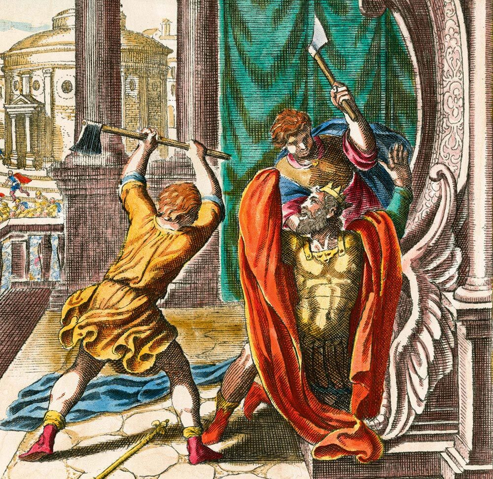 Violence played a part in the reigns of Rome's last last three kings, starting with Tarquin the Elder who fell victim to an assassination plot and was murdered with an axe