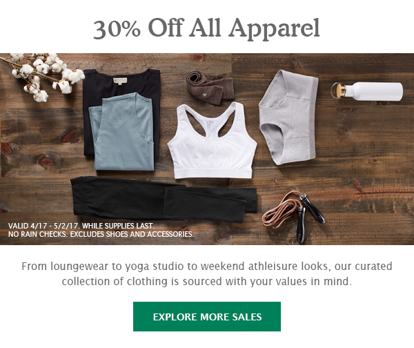 30% Off Apparel Sale