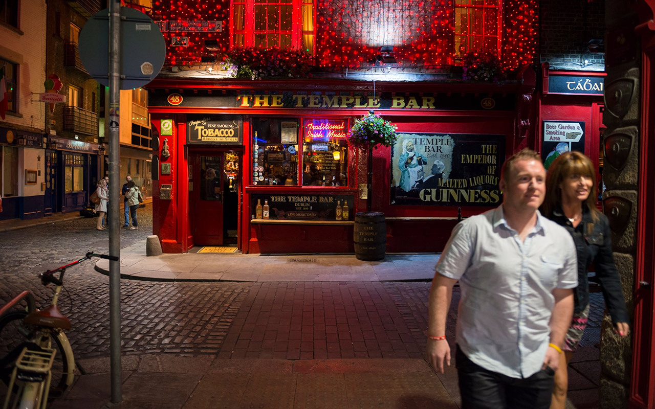 Established in 1840, the Temple Bar is a Dublin landmark.