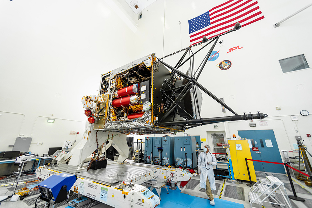 The Psyche spacecraft in a clean room at NASA's Jet Propulsion Laboratory in Pasadena, California, on August 18, 2021. The mission will mark the first time humanity has explored a metal-rich asteroid, an endeavor to help scientists better understand the furious formation of the solar system.